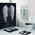 Занавеска для душа с изображением крыльев Ангела, черно-белого цвета