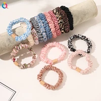 new womens pleated hair tie fresh pure color thin head rope with elastic hair accessories ponytail fixed hair rope