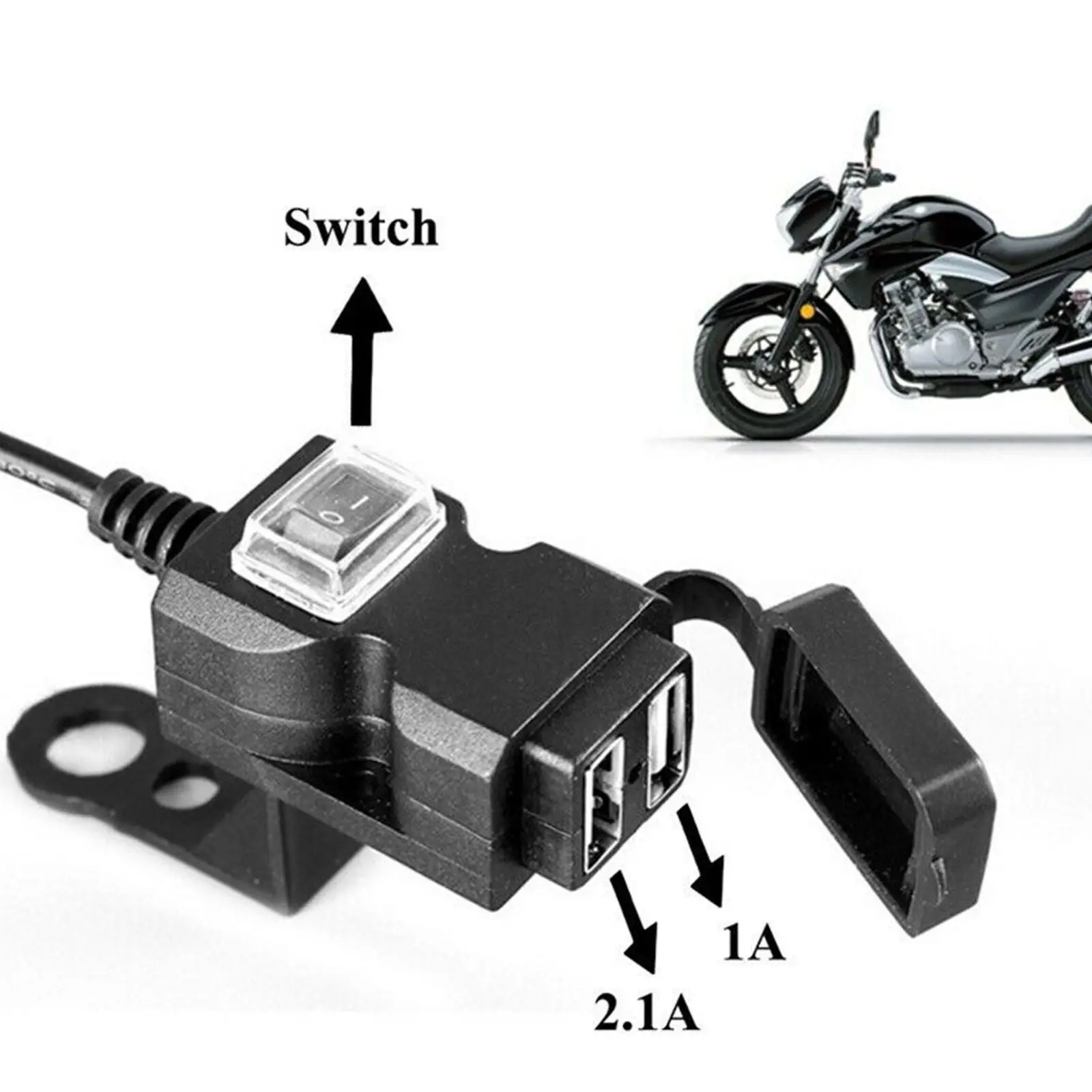

Waterproof Motorcycle Dual USB Charger Adapter 12V Handlebar Accessoires