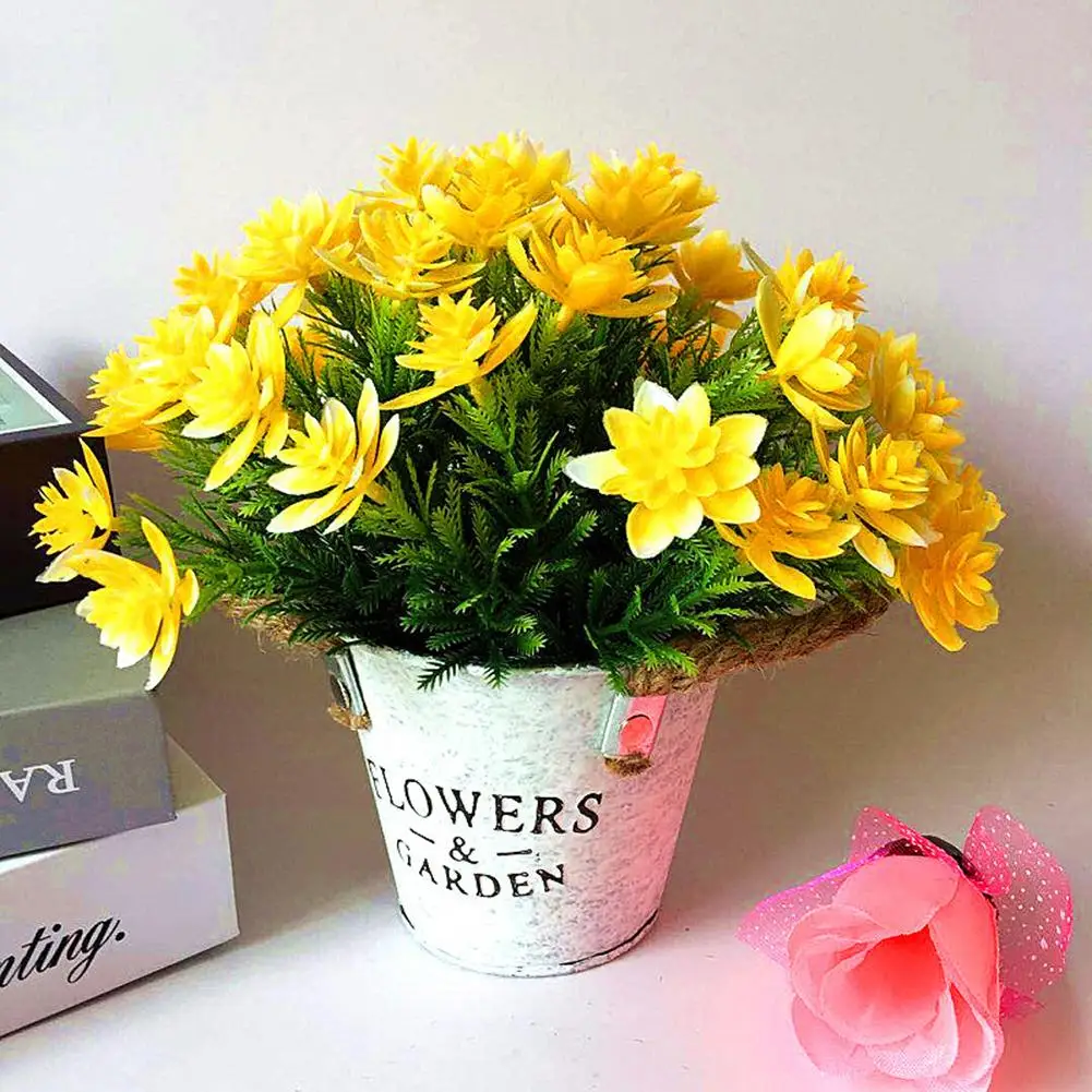 

1Pc Artificial Lotus Flower Miniascape Wedding Party Home Table Bonsai Decor Artificial Bonsai Flower