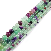 natural stone green fluorite round loose beads strand 4 6 8 10 12mm pick size 15 for jewelry making diy bracelet accessories