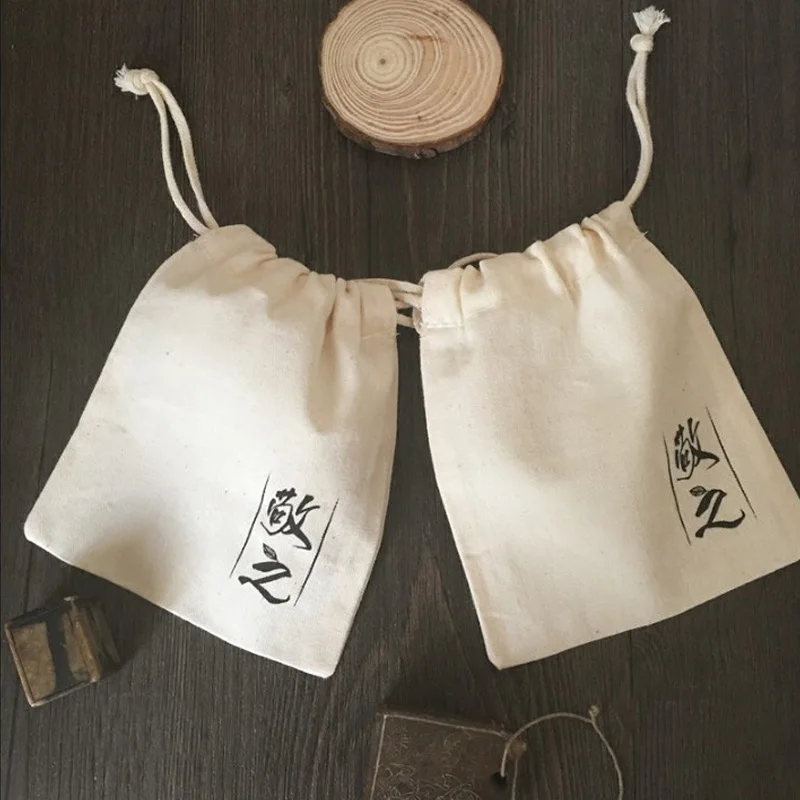 Natural Cotton Gift Bags 8x10cm 9x12cm 10x15cm 13x17cm Makeup Drawstring Pouches Jewelry Sack