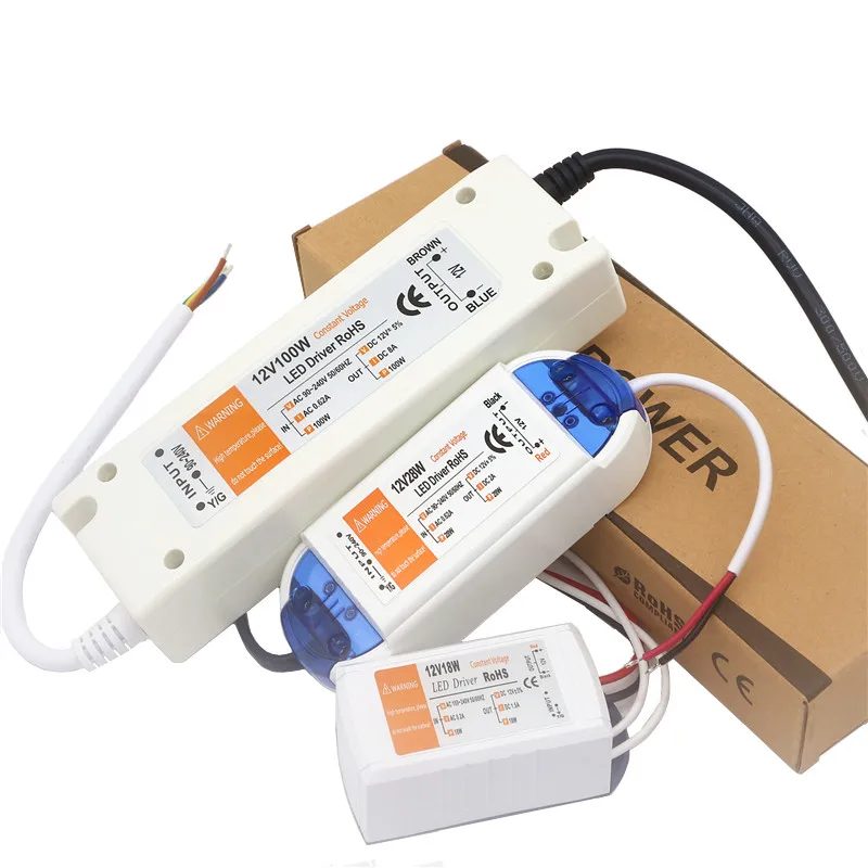 Светодиодный трансформатор безопасный светодиодный адаптер питания для ленты 12