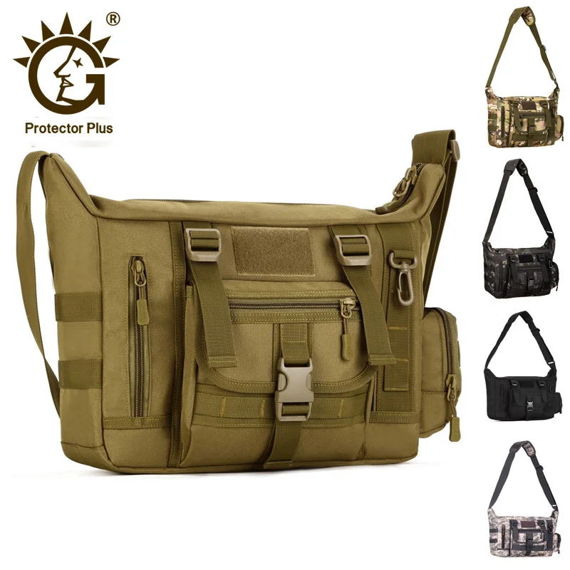 Мужская тактическая сумка на плечо 14 дюймов для ноутбука водонепроницаемая
