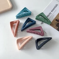 triangle shape matte hair claws scrub acrylic hair clip solid color candy color barrettes korean style fashion hair accessories
