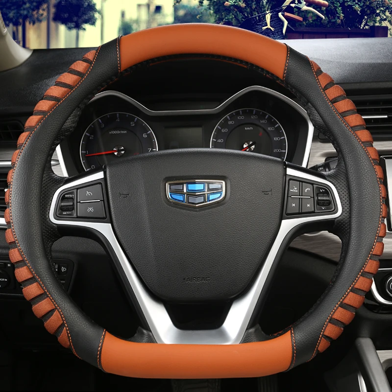 

D Type Car Steering Wheel Cover Wrap For Geely Atlas 2016 - 2021 Coolray I 2020 2021 Emgrand 7 2018 - 2021 Emgrand GT 2015- 2021