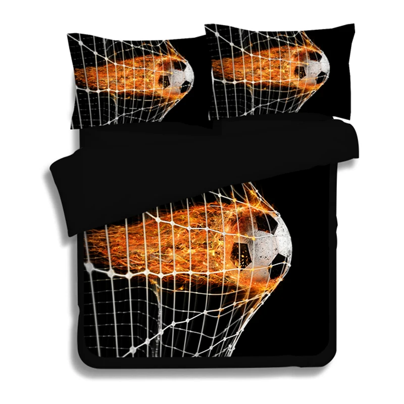 

Fashion Bedding Sets 3pcs 3D Duvet Cover sets Pillow Cases EU/UK/US single Queen King black white Football outbreaks bedclothes