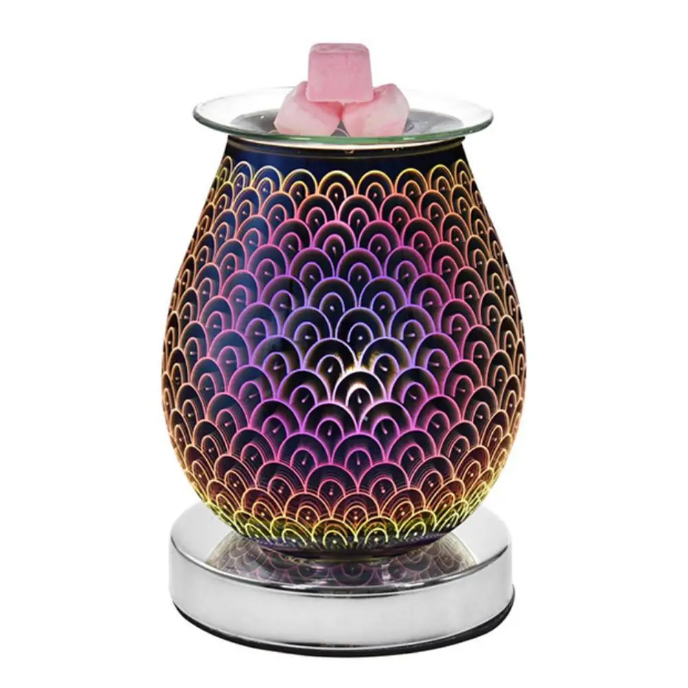 

Стеклянная электрическая 3d-горелка для эфирного масла, диффузор, горелка для расплава воска для украшения дома, офиса, спальни