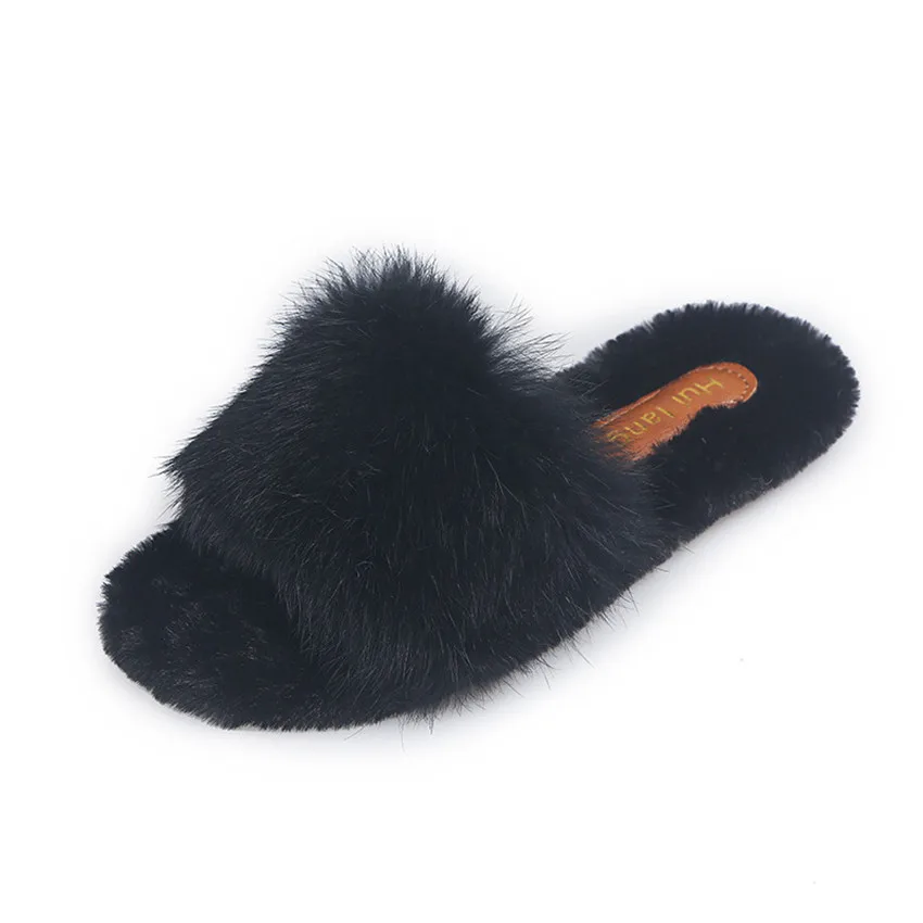 

Sliders Shoes Claquette Femme Soft Comfort Footwear Shoes Women House Slippers Plush Winter Warm Shoes Fur Slides