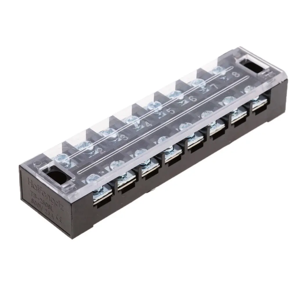 

8 Positions Dual Rows Electric Wire Connector Strip Screw Terminal Block