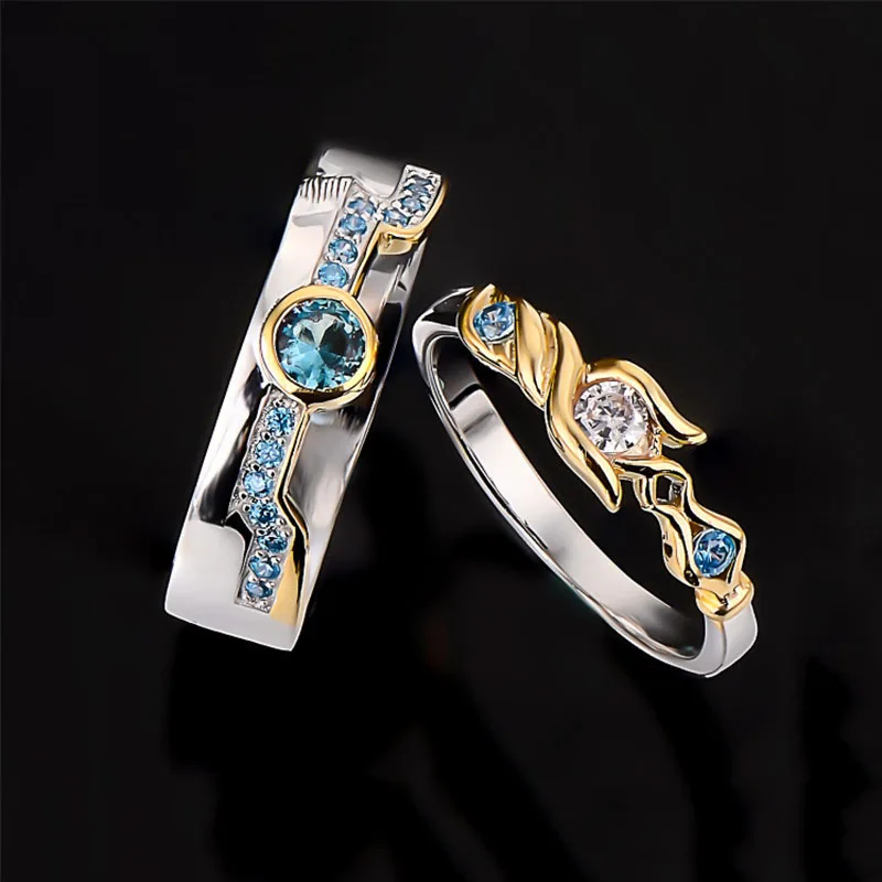 

LOL Game The Prodigal Explorer Game Lux Ezreal Copper Alloy Rings Cosplay Accessories Jewelry For Couple Lovers Rings Xmas Gifts