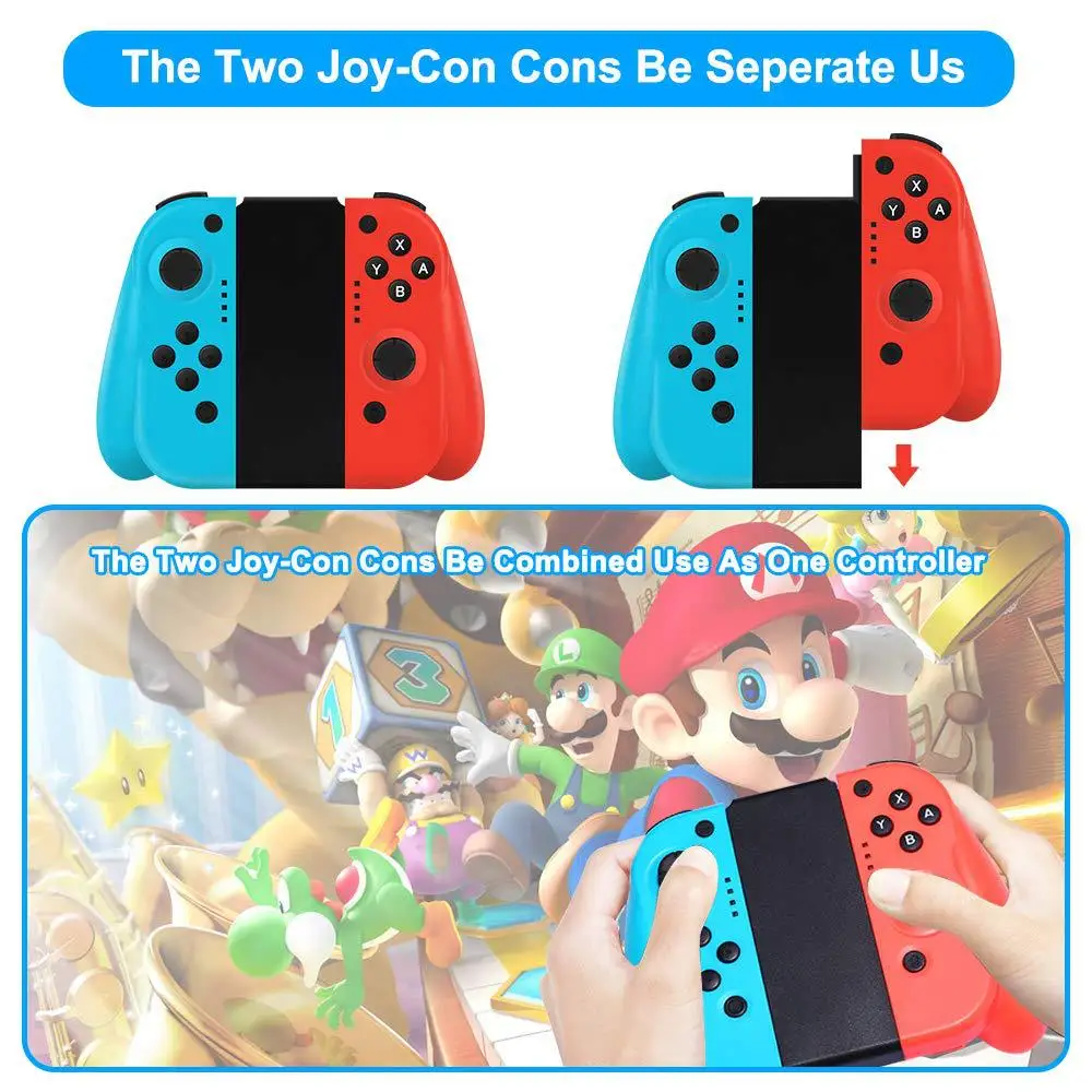 Беспроводной Pro Handgrip Bluetooth джойстики Joy-Con(L/R) игровые контроллеры геймпад для Nintendo Switch NS консоли синий и красный