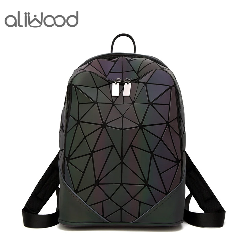 Aliwood женский рюкзак геометрической формы голографической кожаный для девушек