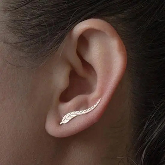 

Simple Women Punk Alloy Ear Cuffs Leaf Shape Ear Stud Earrings Fashion Accessories Cuff Piercing Modern Jewelry aretes brincos