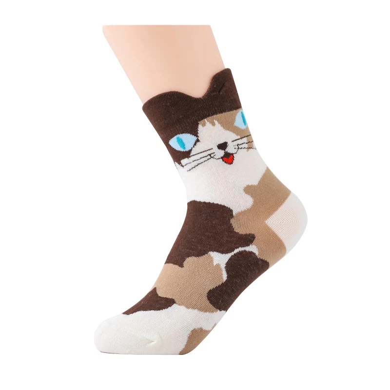 

Funny Socks Students Womens Fun Funky Cat Warm 4PCS Stocking Ladies Sock Cartoon