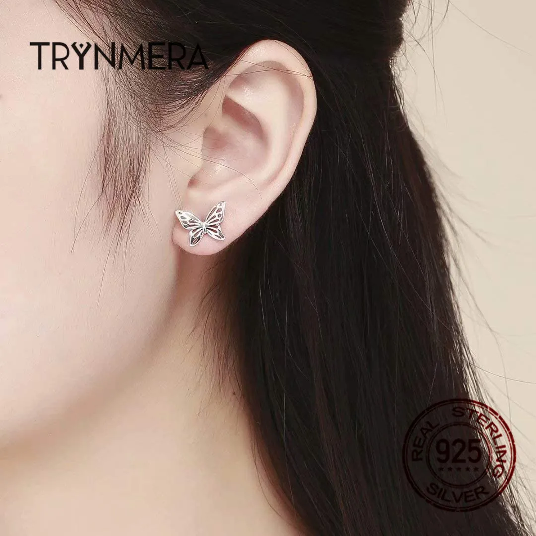 TRYNMERA Insect Collection 925 Sterling Silver Butterfly Dream Exquisite Stud Earrings for Women Jewelry TE094 | Украшения и