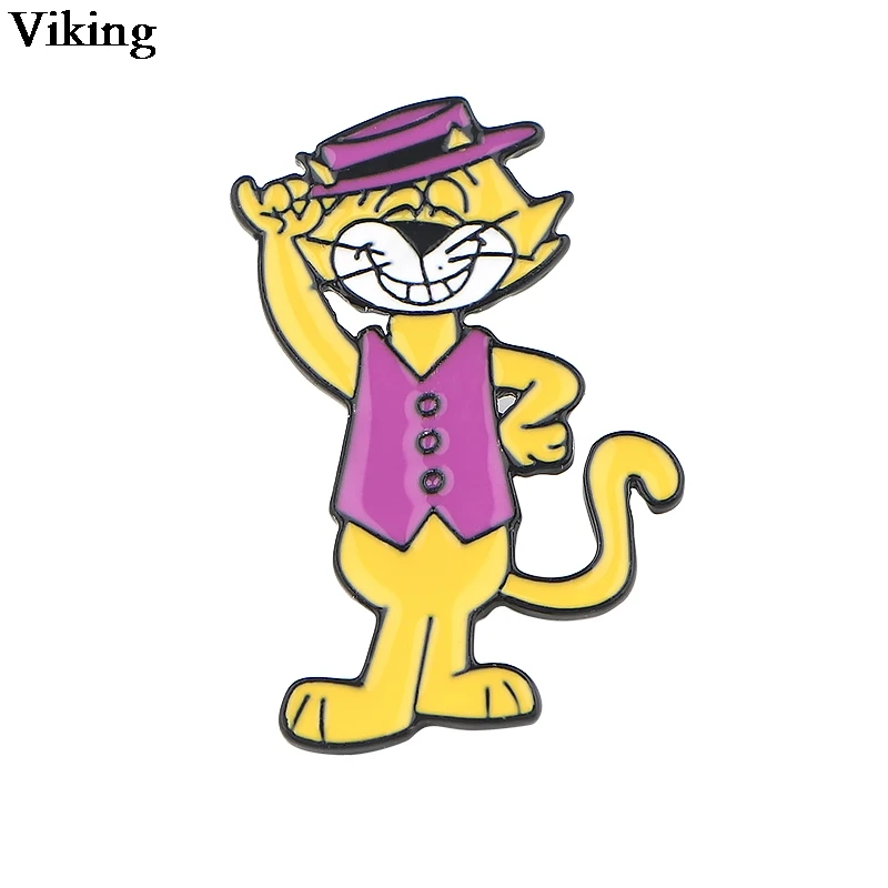 

Cartoon Cat Badges Funny Enamel Brooches Alloy Metal Lapel Pin Clothes Hat Collar Pins Funny Brooches For Women Men Gift G0819