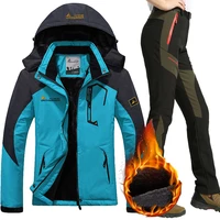 womens ski suit winter warm jacket pants female outdoor mountain waterproof windproof snow snowboard fleece jackets trousers