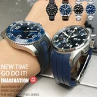 Резиновый силиконовый изогнутый ремешок для наручных часов 19202122 мм, подходит для IWC, ремешок для пилотных часов Сплит Файер IW3777 IW3270 MARK 182,