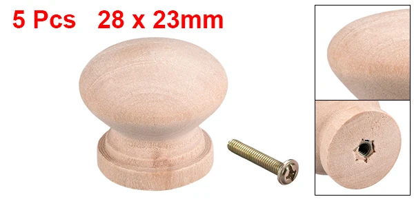 Wood 28x23mm 5pc Uxcell 5-12 шт. круглая ручка 35 мм 24 мм 28 мм диаметр мебель для шкафа спальни кухни темно-коричневого дерева белого цвета - Цвет: Wood 28x23mm 5pc