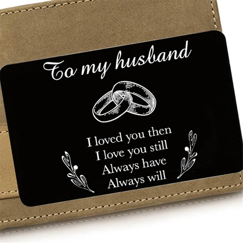 

Wallet Insert Card Gifts for Him Men Husband Valentine From Wife Girlfriend Boyfriend Anniversary Birthday Gift for Groom Fiance