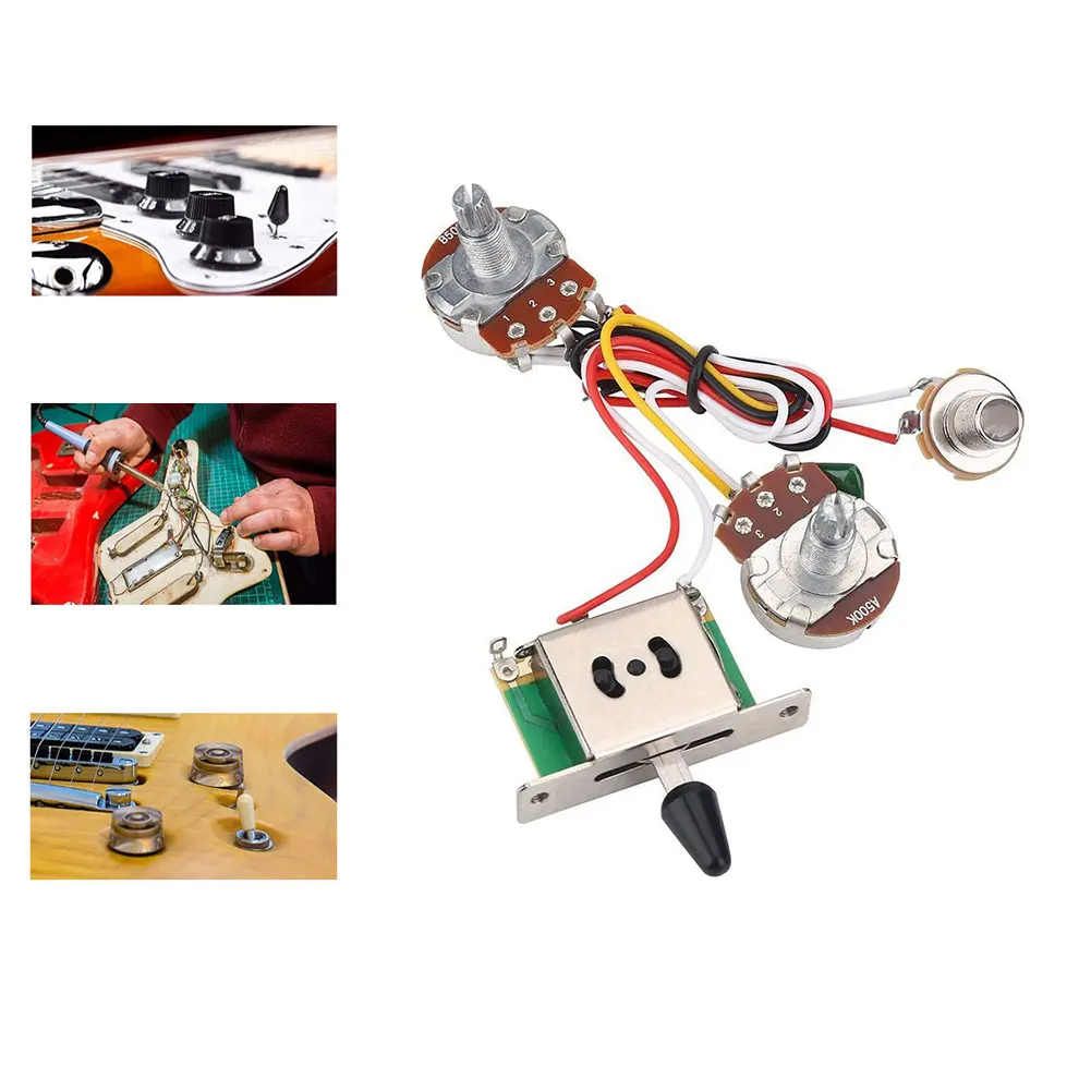 

Guitar Wiring Harness Kit Guitar Wiring Harness Prewired 3 Way Chrome Box Toggle Switch Pots 1T1V For Electric Guitar 2021 HOts
