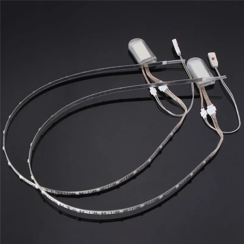 2 шт. 60 см 24 RGB Светодиодная лента светильник Питание от батареи 3528 SMD USB меняющаяся цветная светодиодная лента для обуви DIY светильник ing IP67 водонепроницаемый