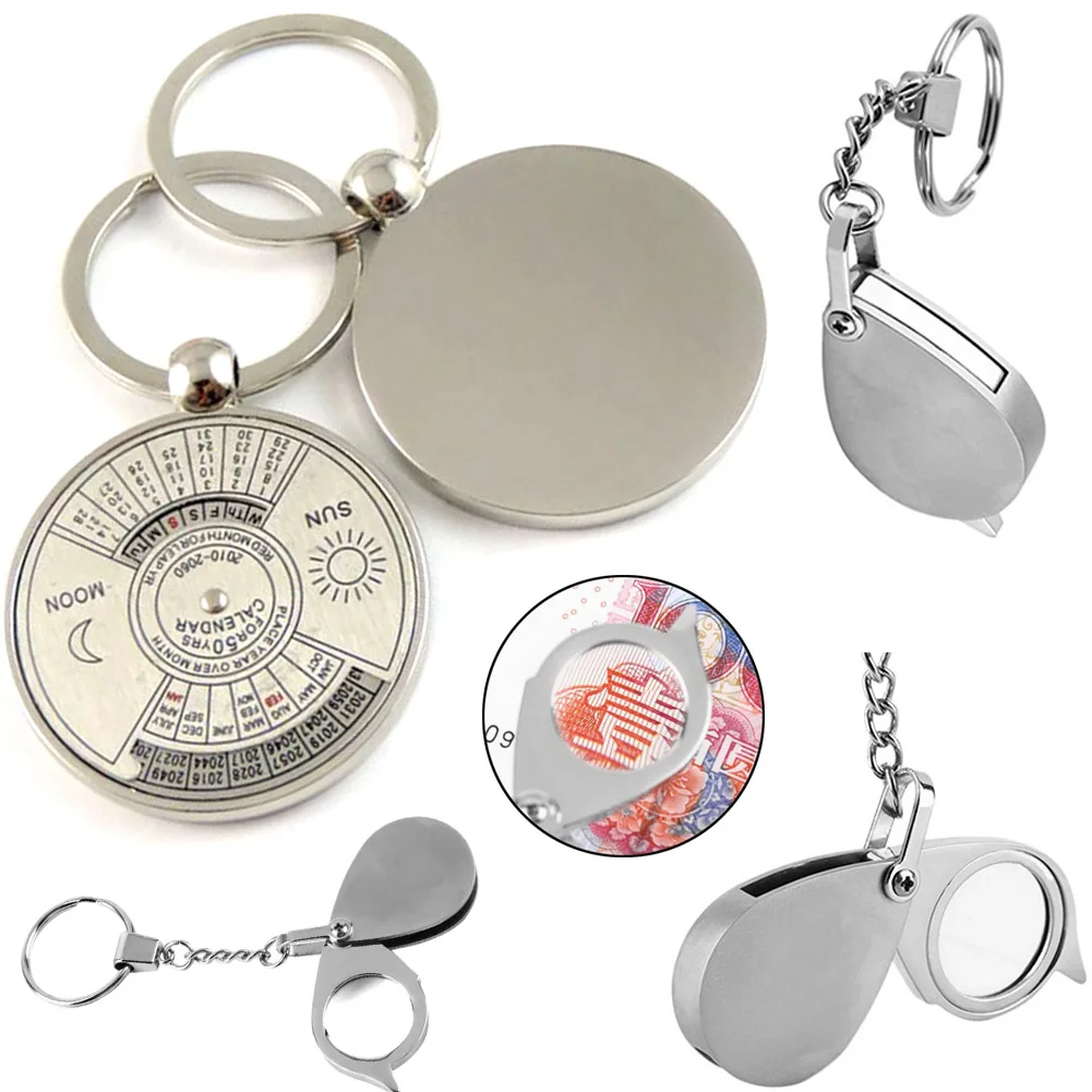 

Folding Pocket 8X Magnifier Eyes Glass Loupe Lens Magnifying Keychain Compass