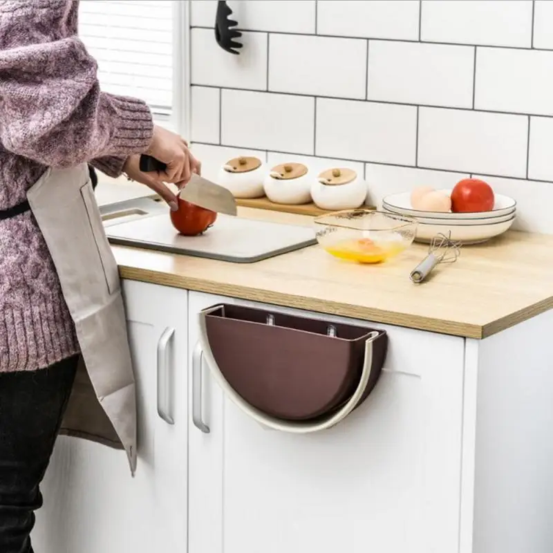 

New hanging foldable trash can Kitchen household wall mounted storage bins office wastebaskets truck-mounted trash cans