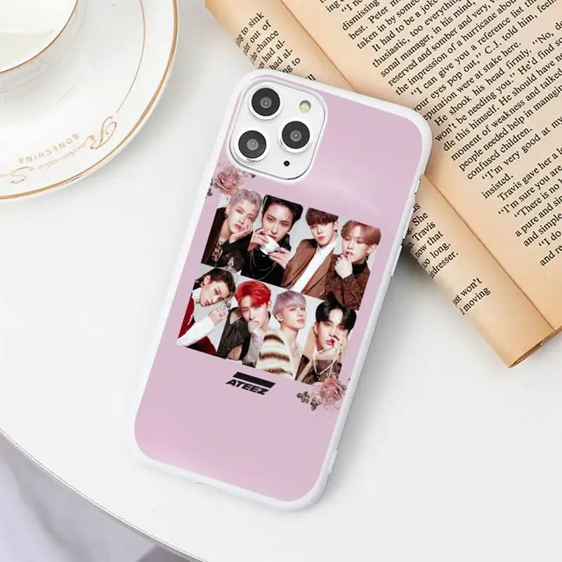 

ATEEZ Phone Case Candy Color White for iPhone 11 pro XS MAX 8 7 6 6S Plus X 5S SE 2020 XR