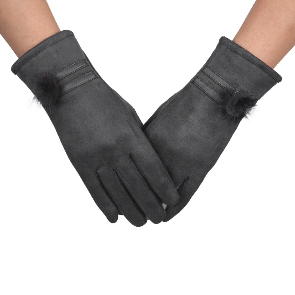 Women Cotton Winter Gloves Winter Warm Soft Wrist Gloves Solid Color Fashion Comfortable Ladies Gloves Hot Sale#Nu