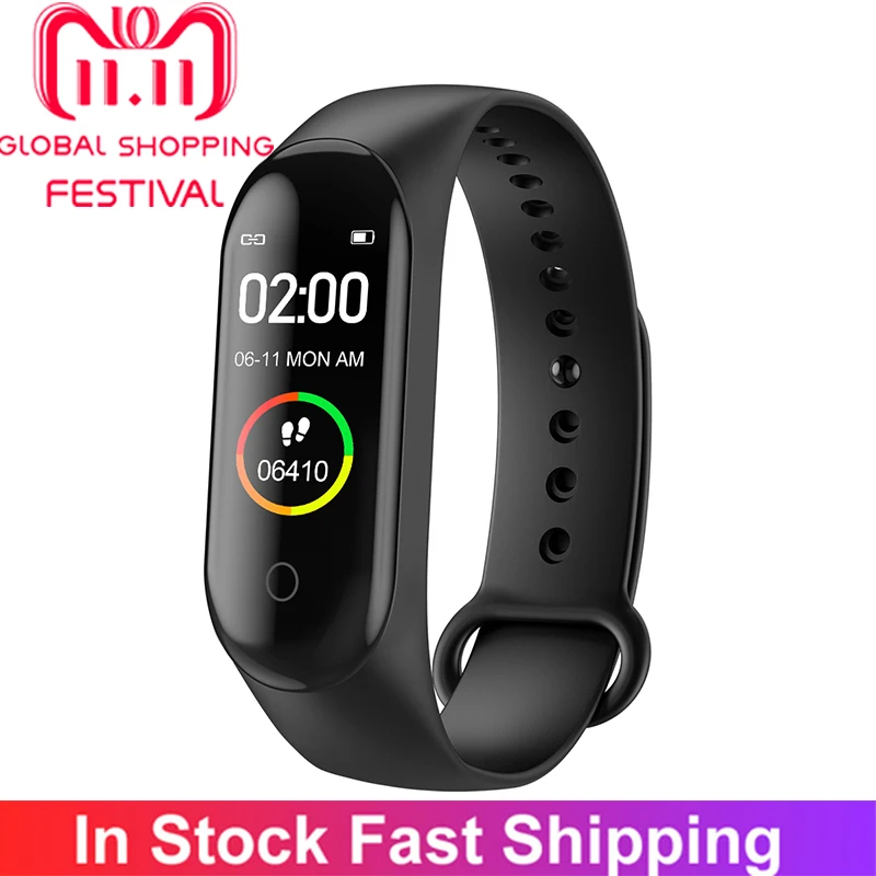 M4 Smart Watch Bracelet Heart Rate Health Wristband Fitness Tracker Wrist Support Sport Accessories | Спорт и развлечения