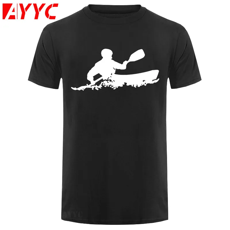 AYYC T Shirt Tshirt Birthday Gift Short Sleeves Fashion T Shirt Men Clothing Keep Calm and Kayak on T shirts Kayaking