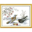 Вышивка крестиком с изображением птицы в снегу, традиционная вышивка 11CT 14CT, рукоделие, живопись для украшения дома