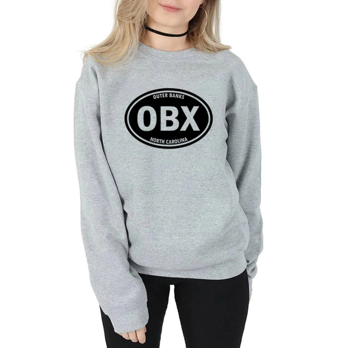 Винтажный свитшот с принтом внешних банков толстовки OBX Северная Каролина