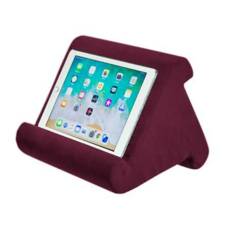 Бургундия 3 цвета под разными углами мягкая подушка Lap Подставка для iPad Tablet устройства для чтения кейсы для хранения журналов - Цвет: Бургундия