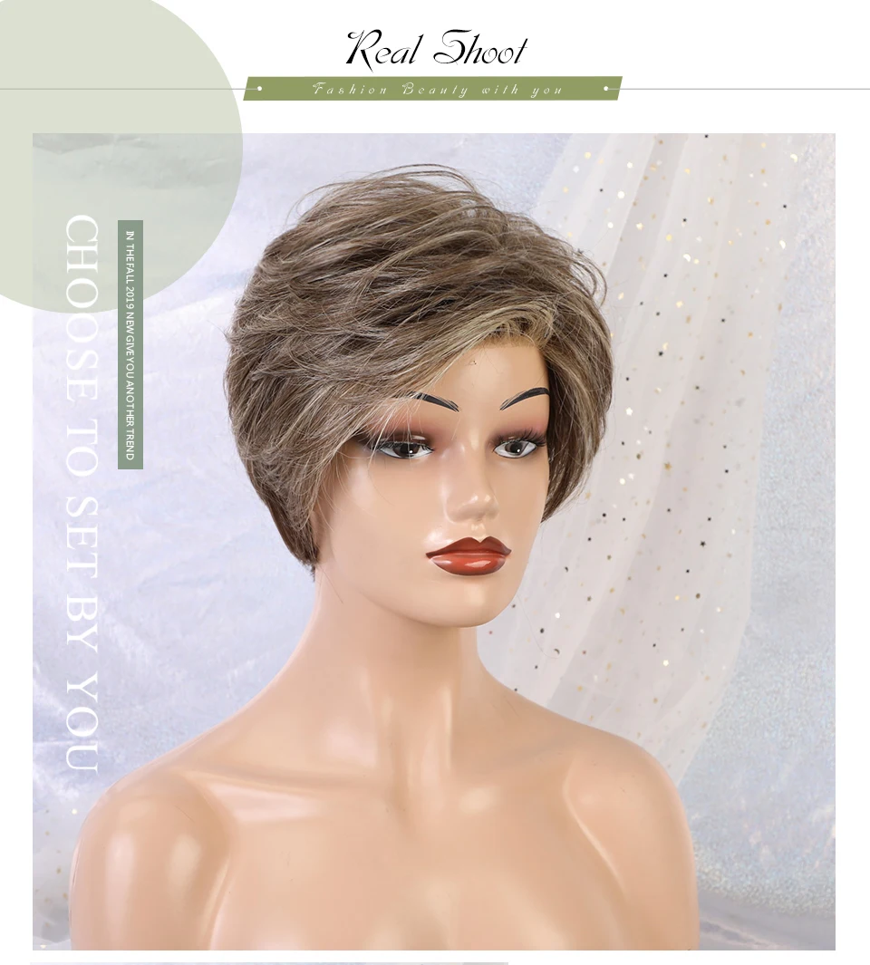 Haircube синтетические парики на кружеве 6 дюймов 50% человеческие волосы смесь Pixie Cut короткие волосы парик с натуральной линией волос для женщин 4 цвета