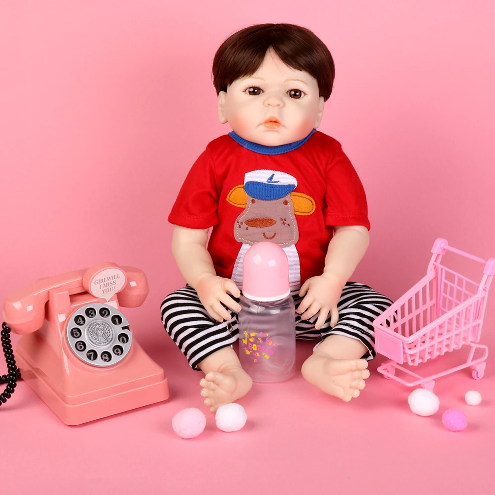 Bebe Reborn Baby Doll 19 дюймов 48 см мягкие силиконовые куклы ручной работы для малышей
