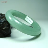 cynsfja real certified natural green jade bangle bracelet 53mm 62mm amulets charms high quality fine jewelry wonderful gifts