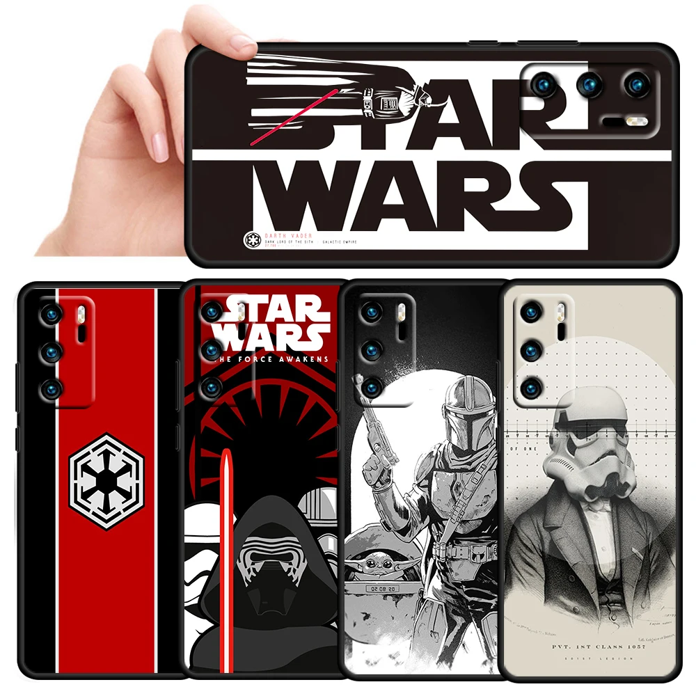 

Star wars hero robot cool For Huawei P50 P20 P30 P40 5G P10 Pro Lite E Plus P9 P8 Lite Mini Silicone Soft Black Phone Case