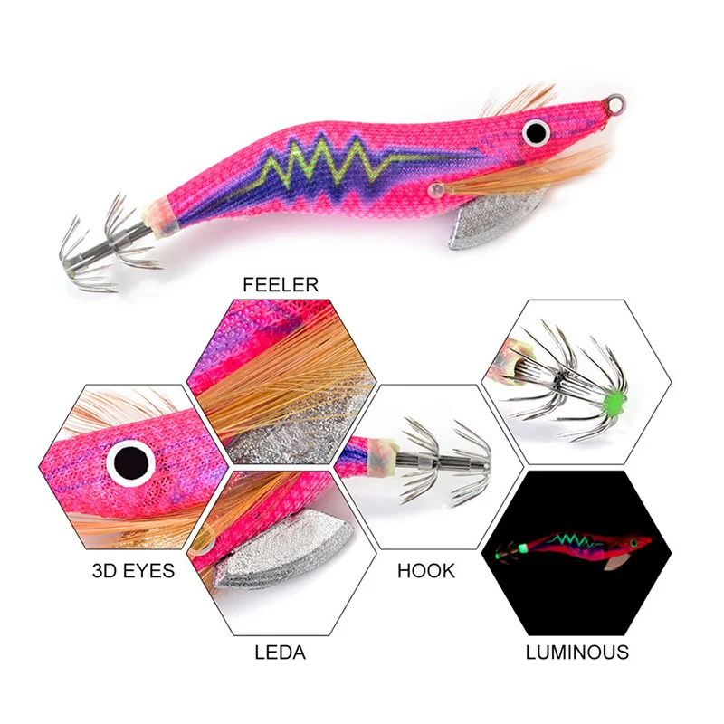 

Newly 2PCS Luminous Shrimp Lure Shrimp Bait Shrimp Lures Fishing Bait with Hooks Fishing Tackles for Squid S66