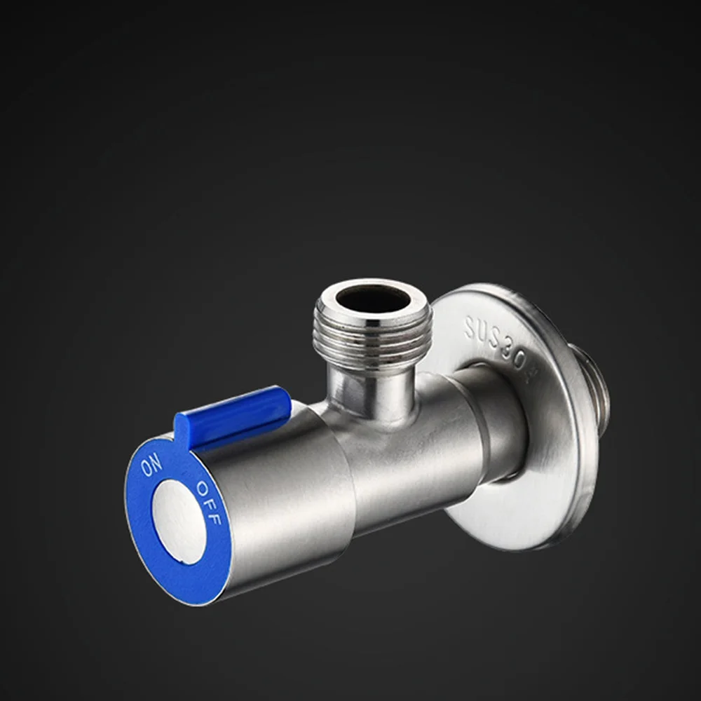 

2pcs Stainless Steel Bathroom Angle Thickened Hot Cold Water Shut Off for Toilet Kitchen Sink(Red/Blue)