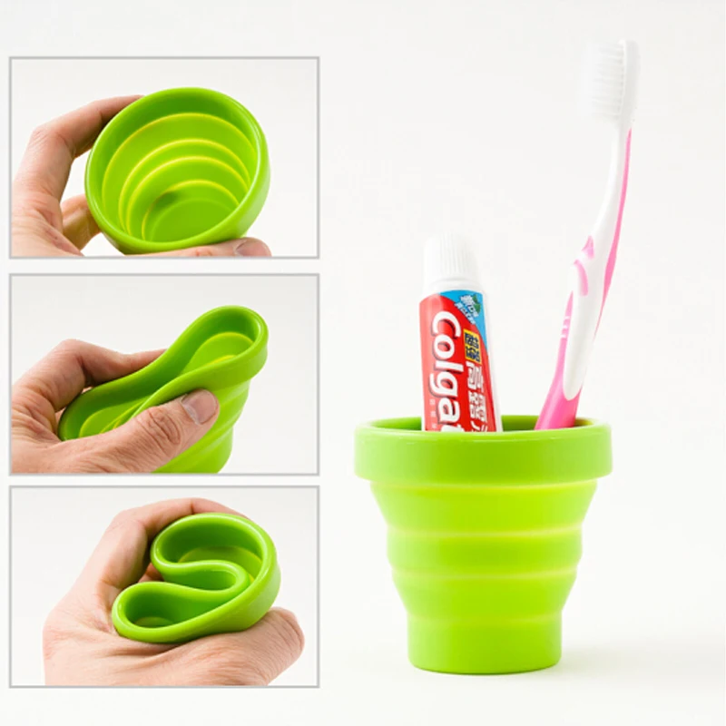 Портативная силиконовая Выдвижная складная чашка телескопическая для улицы