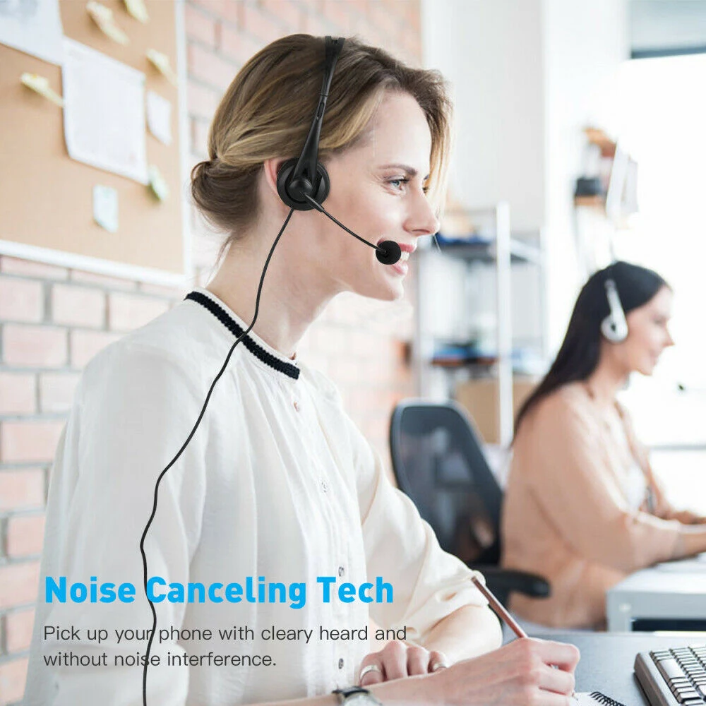 

Wired Headphone USB Headset HD Voice Call Anti Noise Adjustable with Microphone Soft Earpad Light Weight for PC Laptop Competer