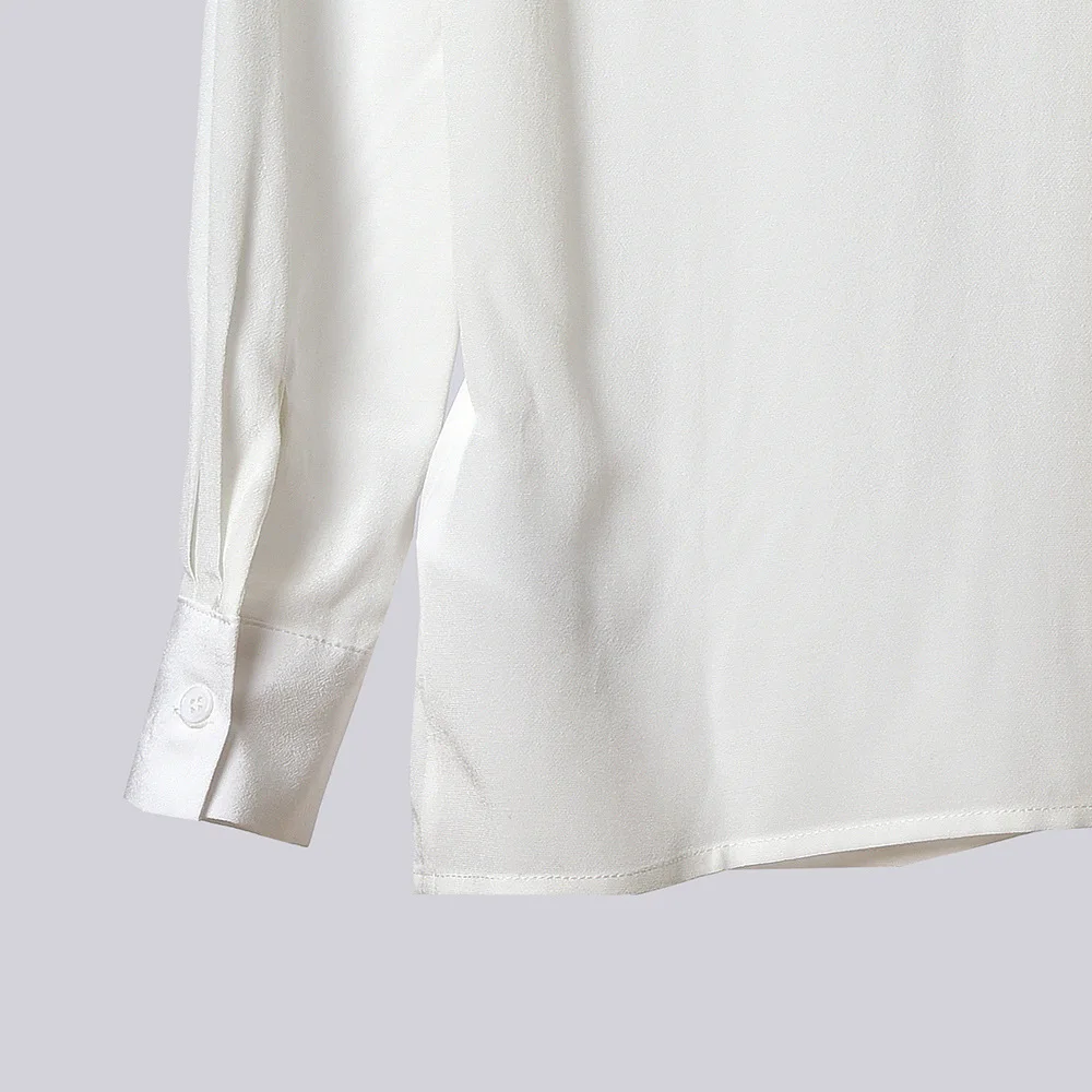 

New 100% Viscose office ladies white blouse turn-down colllar female shirts top Fashion 2020 women clothing