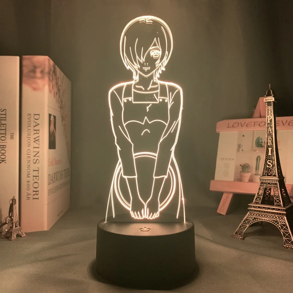 

Искусственный Токийский Гуль Touka Kirishima светодиодный ночник для спальни Декор Ночник подарок Токийский Гуль 3d лампа Touka Kirishima