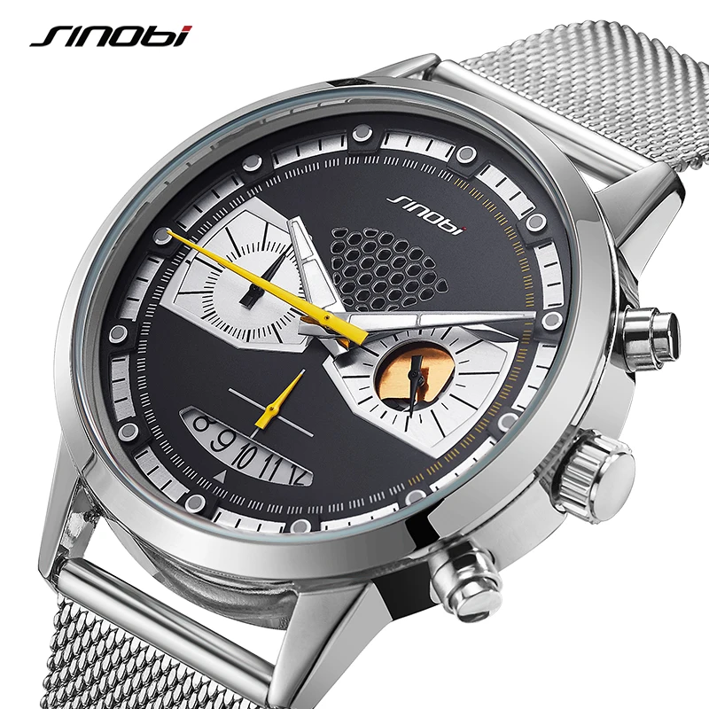 

Sinobi Man Fashion Casual Watch Creative Chronograph Male Clock Sports Quartz Wrist Watches Original Owl Design erkek kol saati