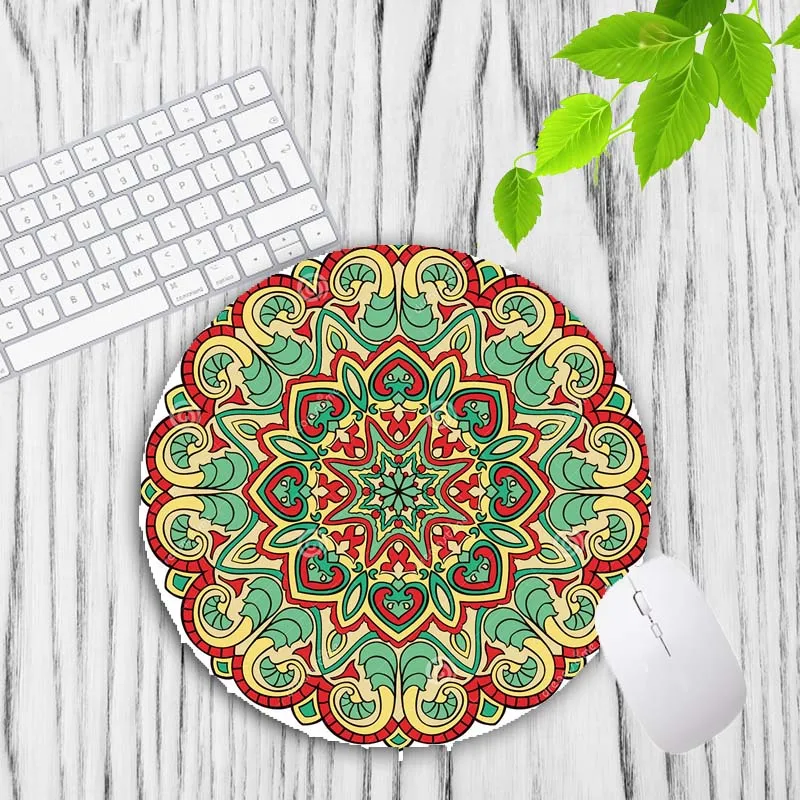 20X20CM XGZ Colorful Mandala Vintage Persian Carpet Round Mouse Pad Gamer Keyboard Mouse Mat Gaming Desk Mousepad for CS GO 20X20CM - Color: 20X20CM