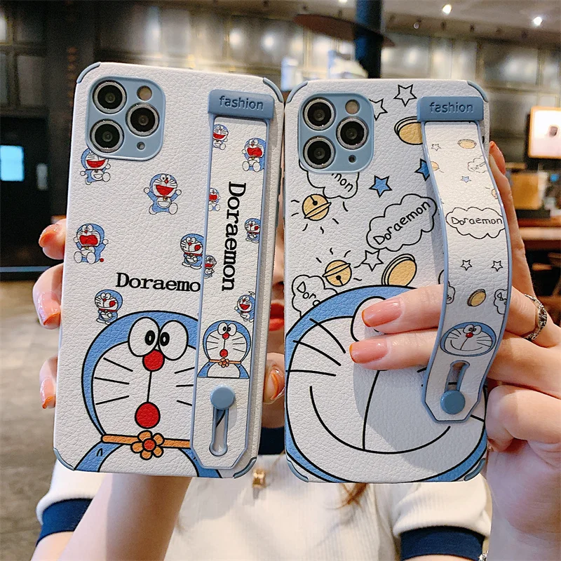 

Fashion Cartoon Wrist Strap Stand Holder Phone Case For iphone 12 mini 7 8 plus 11 Pro Max SE 2020 X XR XS Max Cute Soft Cover