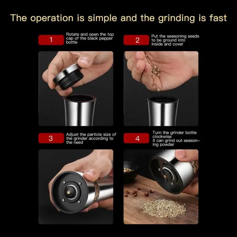Мельница из нержавеющей стали для соли и перца 304 | Дом сад